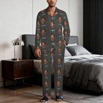 Personalised Face Photo Multicolour Soft Long Sleeve Pyjama Matching Set with Name Birthday Christmas Gift for Kids Family
