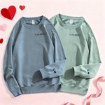 Personalised Embroidered Initials Sweatshirt Hoodie with Roman Numerals Date Engagement Anniversary Valentine's Day Gift for Newlyweds Couples