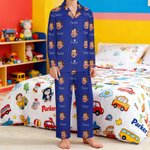 Personalised Face Photo Multicolour Soft Long Sleeve Pyjama Matching Set with Name Birthday Christmas Gift for Kids Family