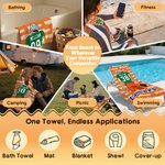 Spersonalizowany ręcznik plażowy z imieniem dla piłkarza z kreskówki Szybkoschnący ręcznik plażowy z imieniem na lato Niezbędny prezent dla miłośników piłki nożnej