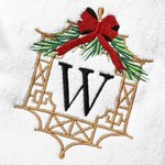 Cadre de Noël brodé avec nœud personnalisé Serviette de toilette douce 100% coton avec initiale Pendaison de crémaillère Cadeau de mariage pour elle