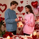 Personalised Embroidered Initials Sweatshirt Hoodie with Roman Numerals Date Engagement Anniversary Valentine's Day Gift for Newlyweds Couples