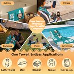 Spersonalizowany ręcznik plażowy Cartoon Football Player Quick Dry Oversized z imieniem i numerem Niezbędny prezent na lato dla miłośników piłki nożnej