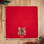 Tovagliolo personalizzato con nome 100% cotone rosso design con agrifoglio decorazione da tavolo regalo di Natale