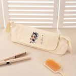 Personalizzato alla moda ragazza nascita fiore strumenti per capelli grande borsa di stoccaggio con nome stuoia resistente al calore portatile viaggio essenziale regalo di compleanno per le donne
