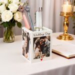Personalized Building Blocks Brick Photo Pencil Holder Desk Decor Large Capacity Valentine's Day Father's Day Birthday Gift for Family Friends