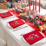 Servilleta personalizada con nombre e iniciales en 100% algodón reutilizable decoración de mesa regalo de Navidad para familia