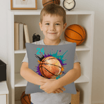 Personalised Splatter Paint Baseball Football Cushion Cover with Name and Number Home Decor Birthday Christmas Gift for Kids Ball Lovers