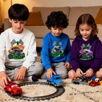 Maglietta personalizzata Big Wheel Off-Road Truck Multicolore Felpa con cappuccio per bambini con età e nome Regalo di Natale di compleanno per bambini