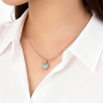 Personalized Dainty Apple Charm Necklace with Birthstone and Name Christmas Valentine's Day Birthday Anniversary Gift for Women Girlfriends Wives