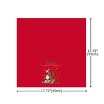 Personalized Cartoon Santa Claus Christmas Tree Initial 100% Cotton Reusable Napkin with Name Holiday Table Decor Christmas Gift for Family Friends