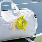 Personalisierter Fußball Tennisball Baseball Basketball Beutel mit Namen Schlüsselanhänger Schläger Geburtstag Geschenk für Trainer Ball-Liebhaber
