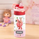 Personalizado Car Truck Vehicle Helmet Face Photo Name 12 oz Insulated Water Bottle with Straw and Spill-Proof Lid Birthday Gift for Boys Girls