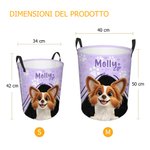 Cesto portabiancheria pieghevole personalizzato con zampette 3D e nome grande capacità regalo per amanti di cani