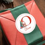 Personalized Santa Claus Christmas Tree Stickers Labels with  Name and Initial DIY Gift Decor Christmas Party Favors for Family Kids Friends