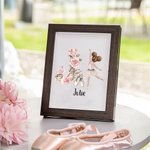 Spersonalizowana drewniana ramka na zdjęcia Ballet Girl Flower z inicjałami i imieniem Urodzinowy prezent świąteczny dla miłośników baletu
