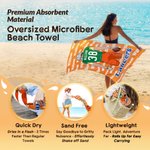 Spersonalizowany ręcznik plażowy z imieniem dla piłkarza z kreskówki Szybkoschnący ręcznik plażowy z imieniem na lato Niezbędny prezent dla miłośników piłki nożnej