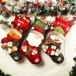 Calcetín navideño personalizado en 3D con nombre muñeco de nieve papá noel y reno decoración para hogar regalo de Navidad para familia y amigos