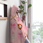 Personlig Softball Baseball Bow Multicolor Soft Hooded Blanket med namn Heminredning Födelsedag Game Day Present till flicka Sportälskare