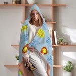 Personlig Softball Baseball Bow Multicolor Soft Hooded Blanket med namn Heminredning Födelsedag Game Day Present till flicka Sportälskare