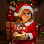 Personalized Joy To The World My First Christmas LED Night Light with Name Year and Wood Base Room Decor Christmas Gift for Newborns Babies