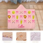 Personlig Softball Baseball Bow Multicolor Soft Hooded Blanket med namn Heminredning Födelsedag Game Day Present till flicka Sportälskare