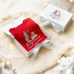 Chapeau de Père Noël personnalisé Ourson Initial 100% coton Ensemble Romper avec bonnet et couvre-pieds et boîte cadeau Cadeau de Noël pour les nouveaux-nés