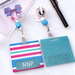 Personlig NICU Baby Blanket Pattern Stetoskop Bow Retractable Badge Reel med namn och kompis Födelsedag julklapp för sjuksköterska läkare
