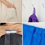 Personalised Embroidered Name Quick-Dry Body Wrap Towel with Hook and Loop Bathroom Spa Beach Pool Daily Use Birthday Gift for Women