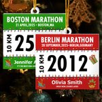 Personalised Race Bib Design Acrylic Hanging Ornament with Name and Number Tree Decoration Christmas Memorable Gift for Marathoners Runners