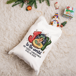 Spersonalizowana torba na prezent dla noworodka Joy To The World My First Christmas Canvas Drawstring Gift Bag z imieniem i rokiem