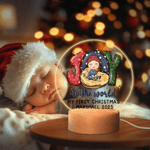 Personalized Joy To The World My First Christmas LED Night Light with Name Year and Wood Base Room Decor Christmas Gift for Newborns Babies