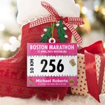Personalised Race Bib Design Acrylic Hanging Ornament with Name and Number Tree Decoration Christmas Memorable Gift for Marathoners Runners