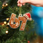 Gepersonaliseerd Six Seven Cookies Kerstmuts Acryl Kerstornament met Naam en Jaar Boomdecoratie Kerstcadeau voor Gen Z Tween