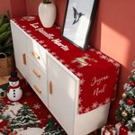 Chemin de Table Personnalisé avec Design de Noël Titre Textes et Noms Set de 4 ou 6 Napperons Inclus Cadeau Fêtes de Fin d'Année pour Famille