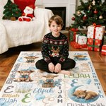 Personalizada Highland Vaca Inicial Suave Manta con Nombre Decoración del Hogar Navidad Cumpleaños Regalo para la Familia Niños Amantes de las Vacas