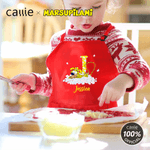 Spersonalizowany fartuch z inicjałami lamparta z długim ogonem Marsupilami Regulowany fartuch szefa kuchni z imieniem Prezent urodzinowy dla dzieci | Callie × Marsupilami®
