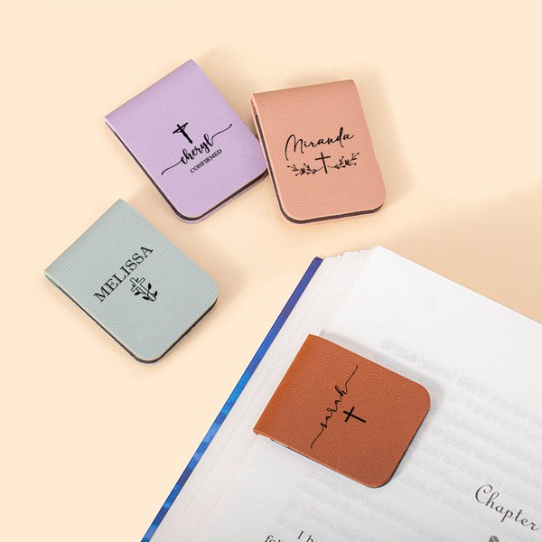 Personalized Cross Magnetic Bookmark Clip with Name Reading Stationery Supplies Birthday Gift for Christian Bookworm