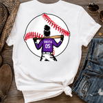 Personalised Baseball Mom 1-3 Kid Characters 100% Cotton T-shirt with Name and Number Birthday Holiday Game Day Gift for Mom