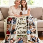 Coperta personalizzata Sweet Home 7 foto con testo Decor casa Natale Compleanno regalo per la famiglia