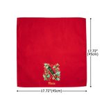 Personalized Holly Initial 100% Cotton Red Table Napkin with Name Table Decor Christmas Gift for Family Friend