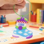 Personalised Cowboy Sheriff Space Patrol Boots NFC Bag Backpack Tag Emergency Contact Keychain with Name and Text Back to School Gift for Boys Girls
