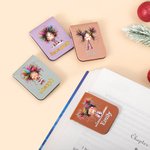 Personalized Cute Quirky Girl Magnetic Leather Bookmark Clip with Engraved Name Birthday Gift for Book Lovers Bookworm