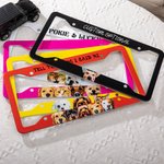 Gepersonaliseerde 1-5 huisdier foto's Set van 2 kentekenplaat frames met tekst Kentekenplaat Decor Verjaardagscadeau voor huisdiereigenaren liefhebbers