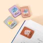 Marque-page magnétique en cuir PU avec nom Cadeau d'anniversaire pour un rat de bibliothèque