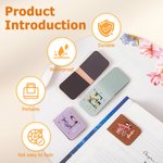 Personalized Birth Flower Cartoon Character PU Leather Magnetic Bookmark Clip with Initial and Name Birthday Gift for Book Lovers Bookworms