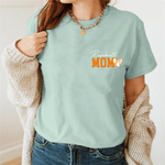 Personalised Baseball Mom 1-3 Kid Characters 100% Cotton T-shirt with Name and Number Birthday Holiday Game Day Gift for Mom
