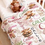 Personalizada Highland Vaca Inicial Suave Manta con Nombre Decoración del Hogar Navidad Cumpleaños Regalo para la Familia Niños Amantes de las Vacas