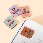 Marque-page magnétique personnalisé pour garçon et fille avec nom Plusieurs couleurs disponibles Cadeau de Noël pour le rat de bibliothèque et l'amateur de livres