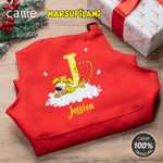 Spersonalizowany fartuch z inicjałami lamparta z długim ogonem Marsupilami Regulowany fartuch szefa kuchni z imieniem Prezent urodzinowy dla dzieci | Callie × Marsupilami®